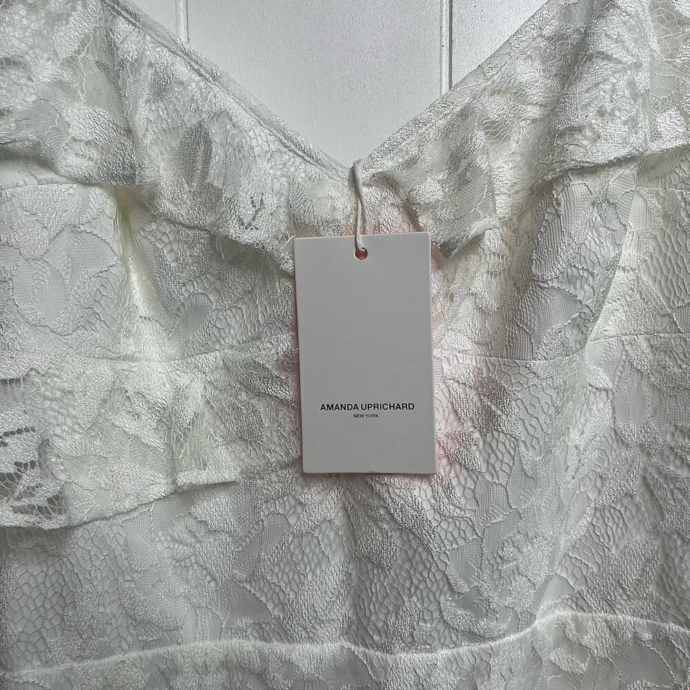 Amanda Uprichard dress mini floral lace ruffled cocktail party - Picture 7 of 10